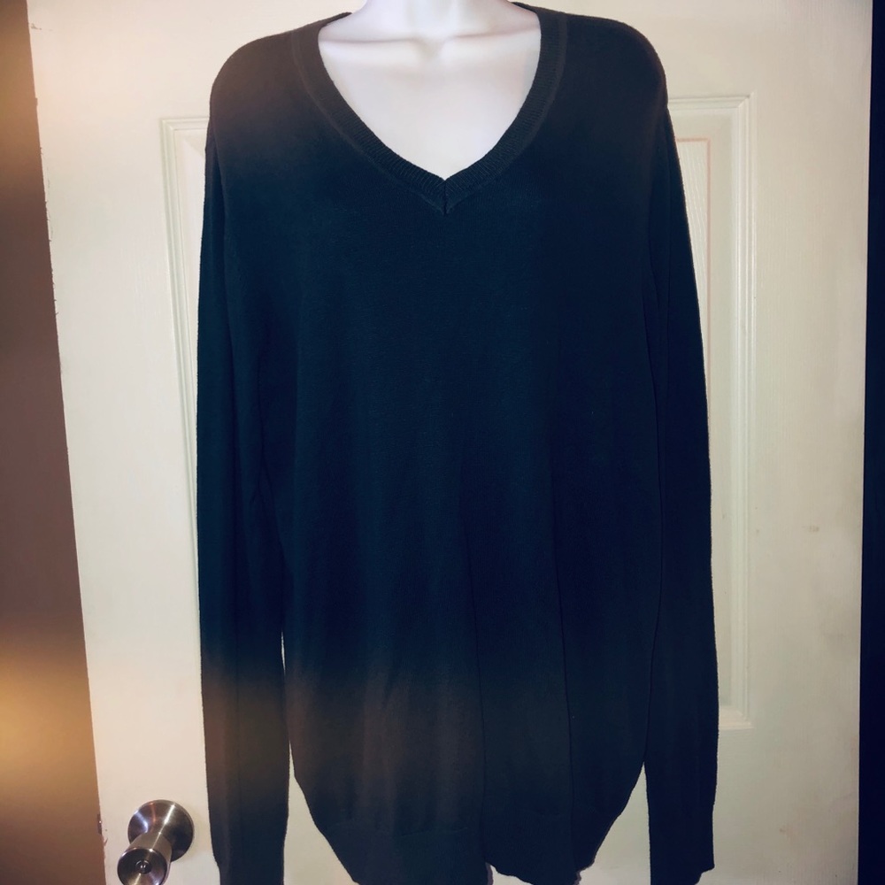 Smoke Gray V-Neck Sweater Size Large